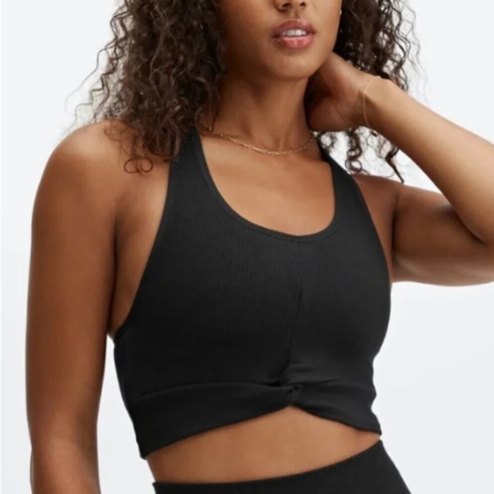 Fabletics Black Twist Front Crop Top